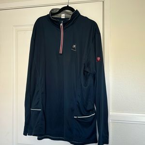 Navy blue & red XXL long sleeve quarter zip golf jacket